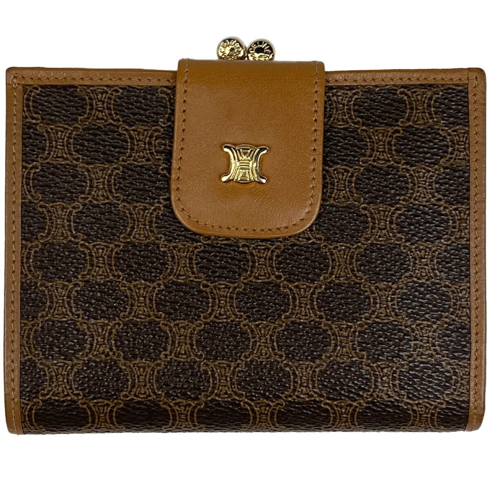 Celine Macadam Bifold Wallet Compartment Brown